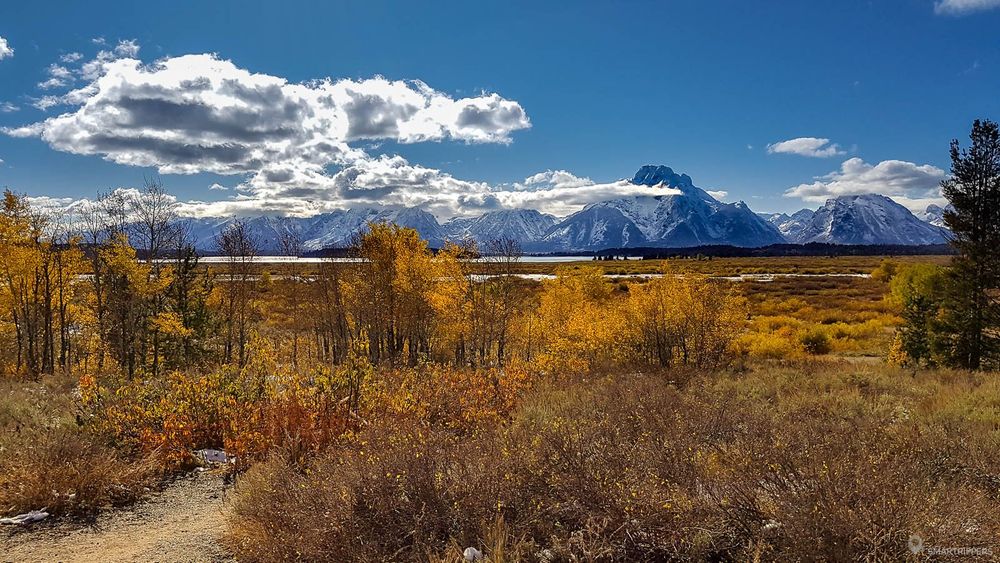 Wyoming State Outline (Grand Teton National Park - Taggart Lake