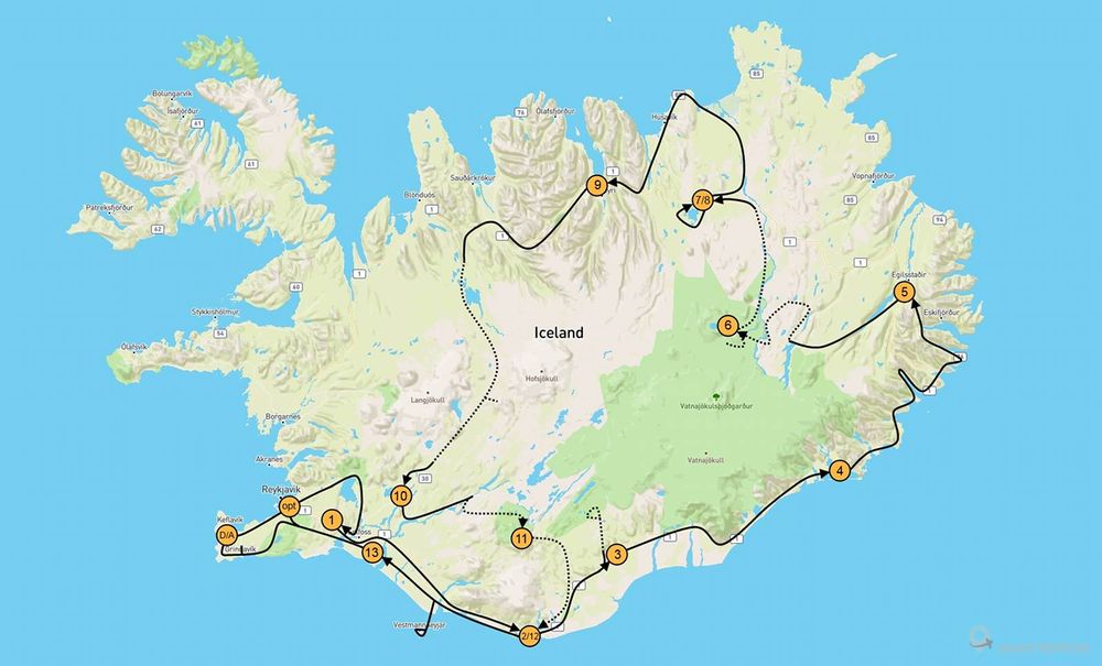 14-Days Itinerary idea in Iceland - Roads and Tracks - Smartrippers