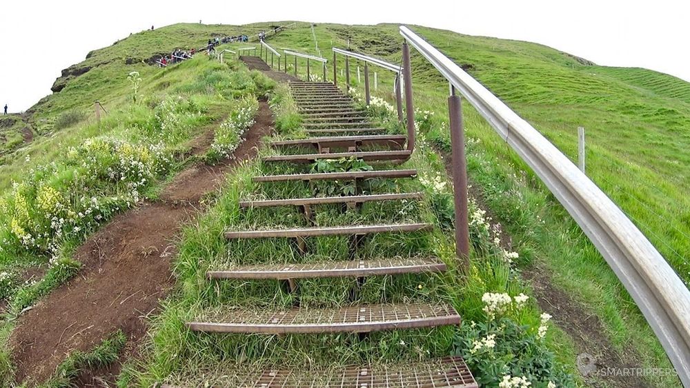 skogafoss stairs clipart